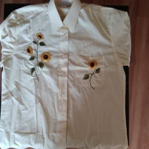 Button up sunflower blouse